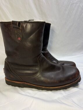Ugg Stoneman Waterproof Boots Chocolate Brown Leather Sheepskin Winter Vibram